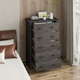 thumbnail image 5 of Costway 5 Drawer Chest Storage Dresser Tall Cabinet Organizer Bedroom Hallway Dark Grey, 5 of 10