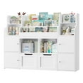 thumbnail image 5 of Homfa 4 Doors Kids Bookcase with 3 Tier Book Racks & 2 Mobile Drawers, 4 Cube Bookshelves Toy Storage Organizer for Playroom Kids Room, White, 5 of 8