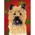 thumbnail image 1 of Flocons de Neige Rouges et Verts de Cairn Terrier de Noël Drapeau de Taille de Jardin, 1 of 1