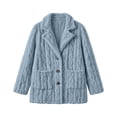 thumbnail image 7 of Enjoytime Fall Winter Fleece Jacket Women Notch Lapel Button Down Long Sleeve Coat Casual Warm Fuzzy Outerwear with Pocket, 7 of 7