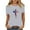 Gray(Style 30), variant on Spring Summer Women Cotton Tops, Ladies Short Sleeve Round Neck Casual Independence Day Printed T-Shirt