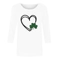 thumbnail image 6 of St. Patrick's Day Graphic T-Shirt for Women Shamrock Heart Print Long Sleeve Crewneck Casual Loose Fit Holiday Party Festive Tee Shirt Top, 6 of 6