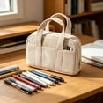 thumbnail image 7 of Under $1 Pencil Case, Large Capacity Corduroy Soft Tote Stationery Bag, Vintage Solid Color Pen Pouch for College Office Travel by PALIFEUR, 7 of 7