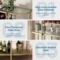 thumbnail image 4 of O&K FURNITURE Modern Glass Bar Cabinet, 43’’ Freestanding Wine Rack Table, Liquor Buffet Table, Gold, 4 of 8