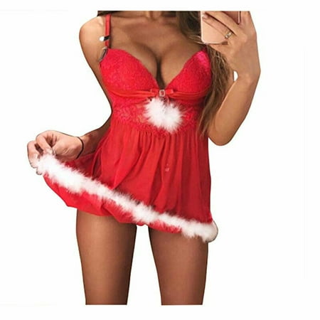 lisenraIn Women's New Short Christmas Xmas Sexy Lingerie Sleepwear Underwear Fancy Dress