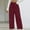 Wine, variant on qilini Fall Cargo Pants Women Stretchy Casual Solid Color Pocket High Waist Straight Leg Pants Casual Pants Corduroy High Waist Slightly Flared Wide Leg Casual Pant Black 2XL