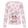 thumbnail image 4 of Pompotops Chemises pour Femmes Col Rond Imprimé Manches Longues Hauts Imprimés Blouse Régulière Liquidation, 4 of 5