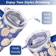 thumbnail image 5 of 40oz Cactuses Pink Stainless Steel Flip Straw Tumbler Spill Proof Travel Cup Double Wall Vacuum Insulated Coffee Mug with Top Handle, 5 of 6