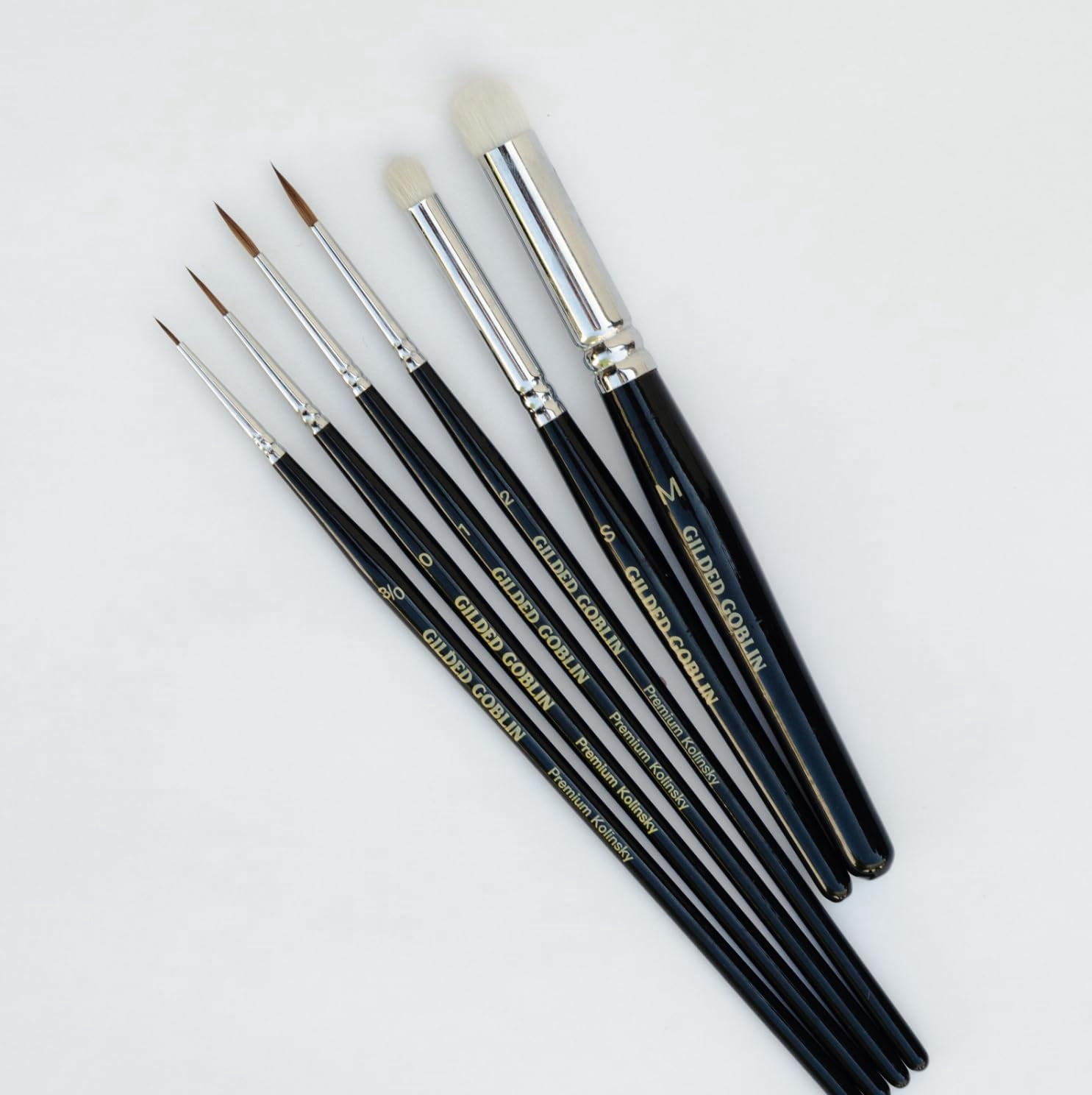 Kolinsky Sable Miniature Paint Brush Set – 6 Detail & Dry Brushes for Miniature Painting, Warhammer, D&D, Model Painting, Acrylics – Professional Fine Tip Brushes by