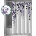 thumbnail image 3 of Small Stall Shower Curtain 36x78 Inch Narrow Half Size Purple Eucalyptus Leaves Bath Curtains Bathroom Decor Watercolor Summer Botanical Waterproof Fabric Shower Curtain Set with Hooks 36 Inch, 3 of 6