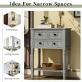 thumbnail image 3 of Hall Table Narrow Console Table,Entry Console Table with 3 Storage Drawers and Bottom Open Shelf,Solid Wood Entryway Sideboard Table for Entryway Hallway Living Room,Easy Assembly,Gray Wash, 3 of 9
