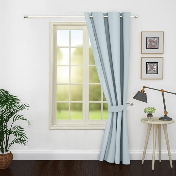 Ample Decor Blackout Curtain 46 x 84 inch Steel Grey Set of 1, Room Darkening for Bedroom, Noise Reducing, Privacy Protection