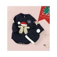thumbnail image 5 of Seyurigaoka Infant Baby Boys Girls Knitted Romper Cartoon Christmas Cookies Pattern Round Neck Long Sleeve Sweater + Beanie Hat Set, 5 of 9