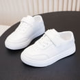 thumbnail image 6 of ZHOGXU Toddler Kids Girls Boys Sneakers Non Slip Flat Sole Soft Sole Solid Color Lightweight Breathable Walking Shoes For Casual Daily Wear,White,12-15 Months, 6 of 9