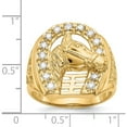 thumbnail image 5 of 14K Yellow Gold Mens Diamond Horseshoe With Horse In Center Ring (Size 10) Made United States rm5837-050-ya, 5 of 5