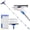 Blue, variant on ITTAHO Swivel Window Cleaning Tool, 58" 2-in-1 Window Squeegee Cleaner with Long Handle