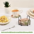 thumbnail image 4 of 6 Pcs Drink Coasters with Holder 3.94in Woven Coasters for Drinks Gradient Elegant Floral Coaster Set for Protection Table, 4 of 7