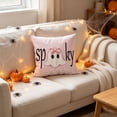 thumbnail image 2 of Aurorax Halloween Pillow Covers 18x18,Square Decorative Pink Pillow Covers for Couch Sofa,Cute Spooky Pink Ghost Decor for Halloween Home Indoor, 2 of 6