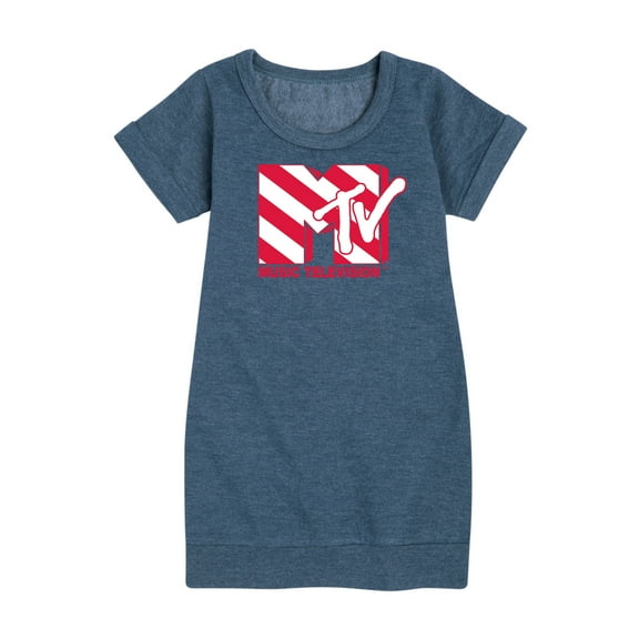 MTV - Candy Cane Logo - Toddler & Youth Girls Fleece Dress