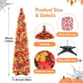 thumbnail image 3 of Fall Tree Home Decor Pop Up Tree with Lights & Timer & Modes Collapsible Tinsel Pencil Tree for Autumn Harvest Porch Thanksgiving Party Decorations Maple Leaves, 3 of 6