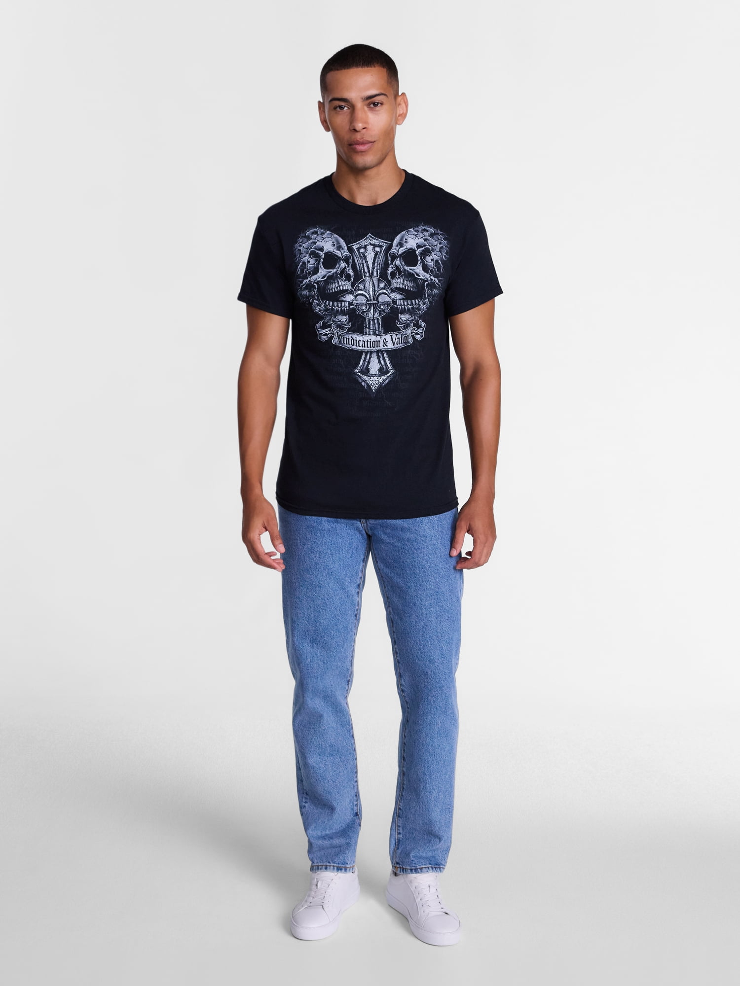 Humor Men's and Big Men's Skulls Cotton Graphic Tee with Short Sleeves, Sizes S-3XL