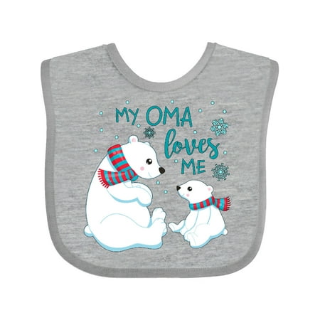 

Inktastic My Oma Loves Me- cute polar bears Gift Baby Boy or Baby Girl Bib