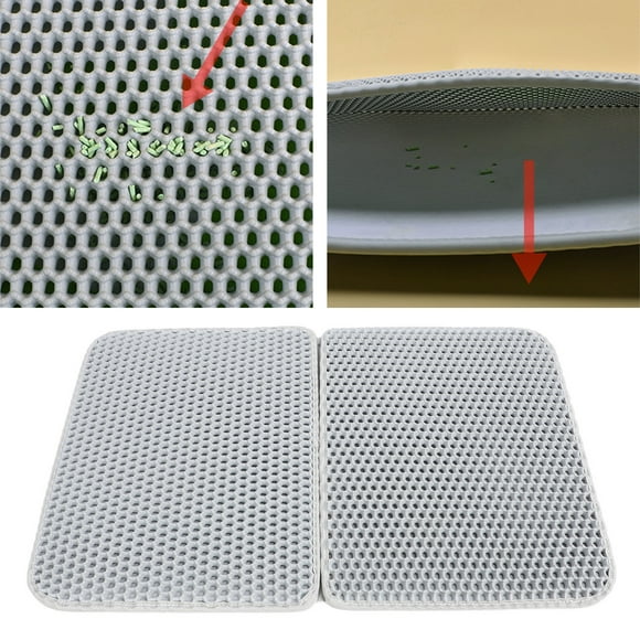 Double Layer Cat Litter Mat, Kitty Litter Trapping Mat EVA Foldable  for Cats Dog