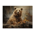 thumbnail image 3 of Designart "Boundary of the Bears II" Animals Print on Natural Pine Wood, 3 of 5