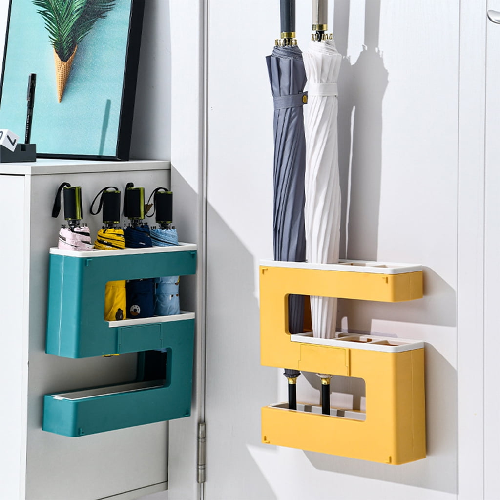 lanema Wall Mounted Umbrella Stand Rack 5-Shape Umbrellas Storage Holder Shelf for Home Office Hotel Hanger Organizer
