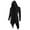 Black, variant on COOFANDY Men's Long Hooded Cardigan - Ruffle Shawl Collar Open Front Lightweight Drape Cape Overcoat with Pockets