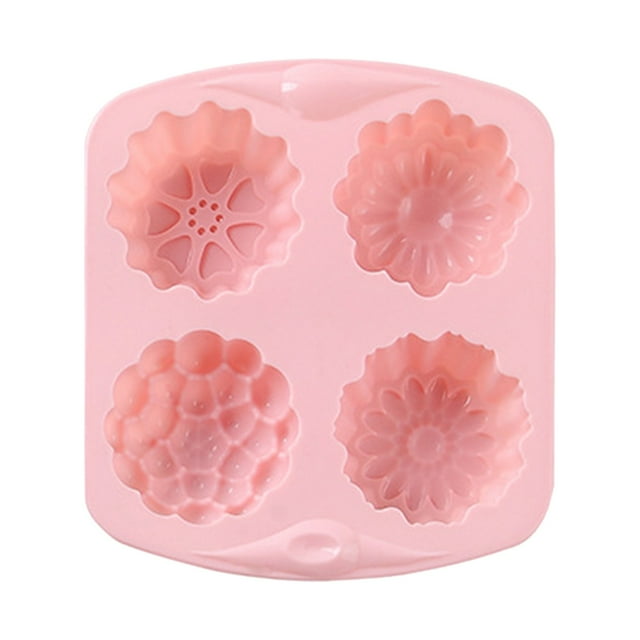 Molde de silicona para pasteles con 4 compartimentos: reutilizable, antiadherente y apto para el horno. Moldes para hornear pasteles, chocolate y jabón