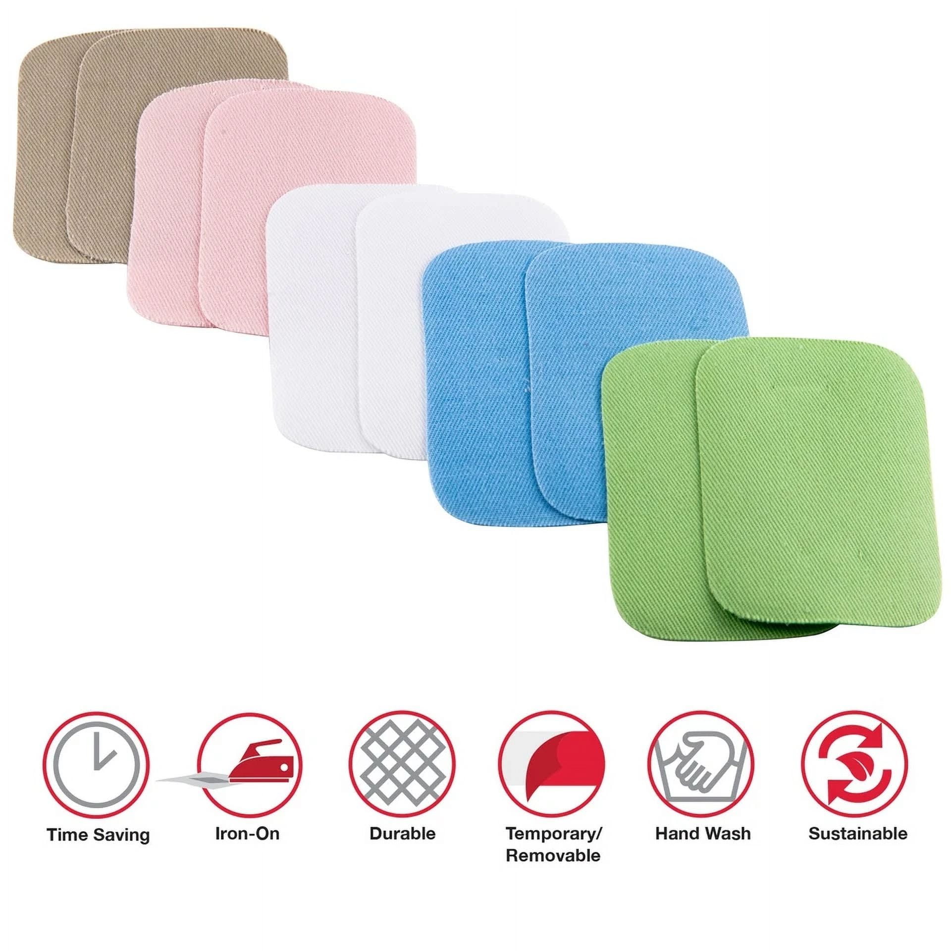 CIRCLE- 10 Count Iron On Light Colored Twill Patches For Clothing Mending And Embelli...