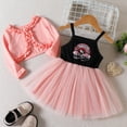 thumbnail image 4 of Otqutp 2025 Fall Spring Cute Toddler Baby Girls Fashion Valentine's Day Dot Heart Printed T Shirts Long Sleeve Tops Suspenders Dress Button Skirts Outfits(d-Black,4-5 Years), 4 of 8