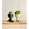 thumbnail image 2 of Little People Planter  Relaxed/Chill Planter Gift Idea, People Relaxed/Chill Planter, Bar Decor, Table Decor, Plant Gift Idea, Cute Succulent Planter Twinkling Black, 2 of 9