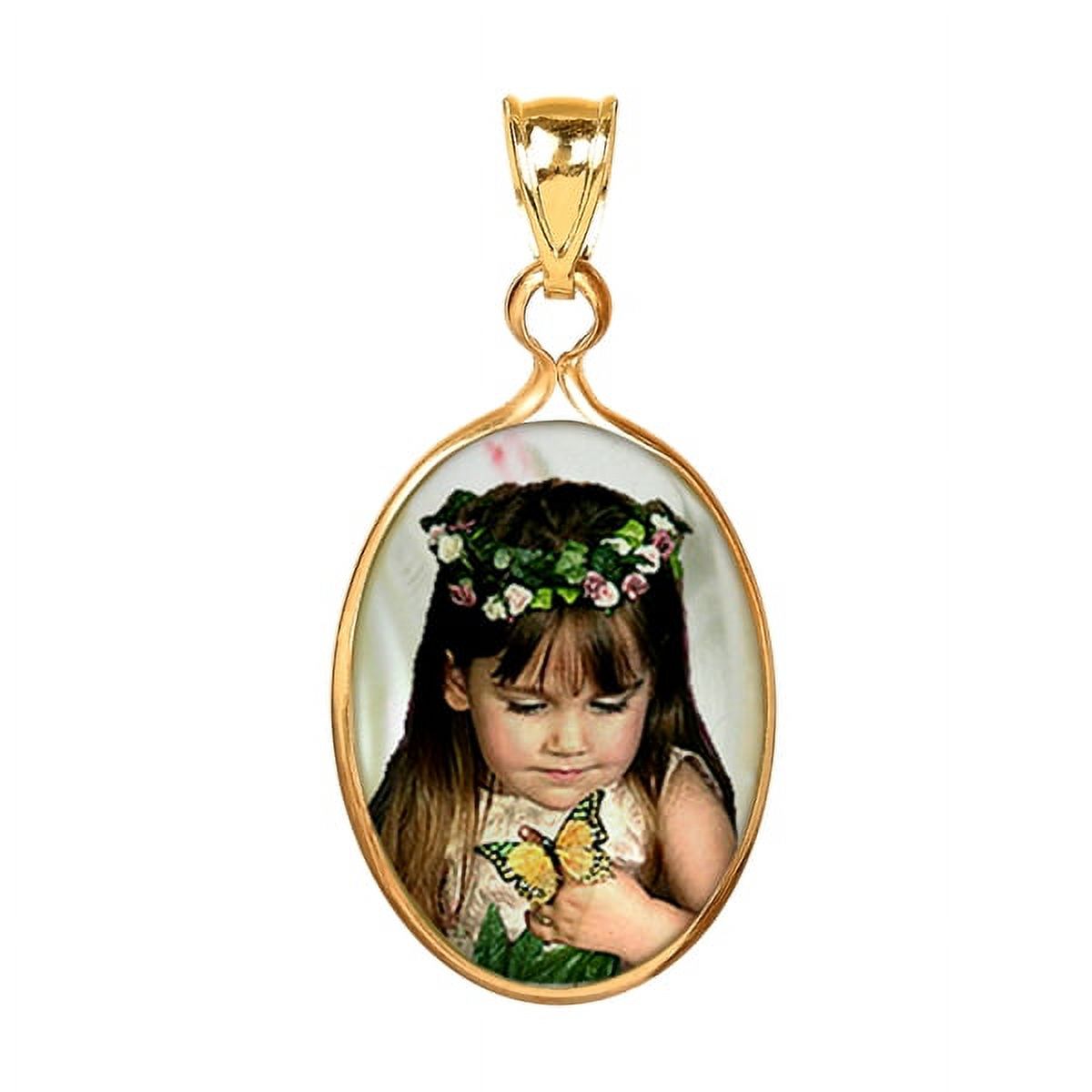Personalized Oval Frame Mother of Pearl Color Photo Charm
