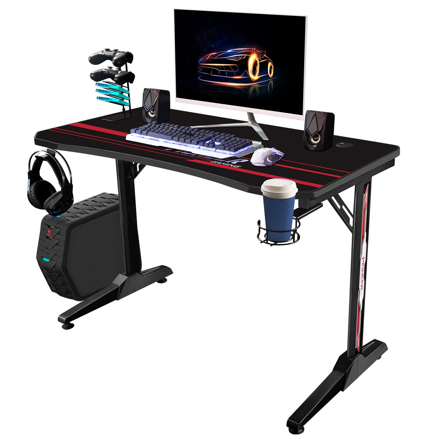 Buy Homall 43 Inch TShaped Legs Computer Gaming Desk Carbon Fiber