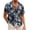 Navy Blue / Plam Leaf, variant on COOFANDY Mens Casual Button Down Shirt Short Sleeve Hawaiian Tropical Floral Shirt