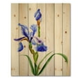 thumbnail image 3 of Designart 'Blue Iris Flower Retro Style' Traditional Print on Natural Pine Wood, 3 of 5