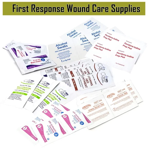 First Aid Survival Kit Band-aids & Antiseptic Swabs Ointments & Pads Travel Kit - 30pcs