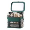 thumbnail image 1 of Large Capacity Cosmetics Box, Portable Makeup Box with Mirror for Home Use & Travelling, Multi-purpose Makeup Organizer Carrying Case, for Bedroom Dresser Vanity Countertop, 1 of 8