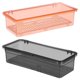 thumbnail image 1 of Organizador de cucharas, 2 piezas, bandeja para cubiertos con tapa y escurridor, soporte de plástico transparente negro y rosa para cubiertos., 1 of 8