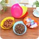 thumbnail image 3 of Leaf-Shaped Plastic Fruit Plate Candy Dish Snack Tray Solid Color Pink, 3 of 4