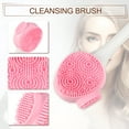 thumbnail image 2 of Unique Bargains Silicone Facial Cleansing Brush Multifunction Handheld Face Scrubber for Skincare Pink White 6.30"x1.57", 2 of 7