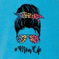 thumbnail image 2 of Mom Life Messy Hair Bun | Tie Dye Leopard Print Bandana | Funny Mother's Day Mother's Day Tri-Blend Racerback Sleeveless Top, Vintage Turquoise, M, 2 of 5