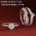 thumbnail image 4 of Newshe Wedding Rings for Women Engagement Ring Enhancer Band Bridal Set Sterling Silver 1.8Ct Cz Size 12, 4 of 11