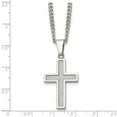 thumbnail image 2 of Stainless Steel Fancy Lobster Closure Polished Grey Carbon Fiber Small Religious Faith Cross Necklace 20 Inch 20mm Wide, 2 of 2