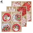 thumbnail image 6 of PULLIMORE 36 Pcs Wood Christmas Hanging Decorations Snowflake Snowman Bells Pendant Ornaments for Xmas Tree Garland Party Home Decor, 6 of 8