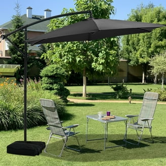 clearance 10 patio umbrella ft Sunbrella Cantilever Deluxe Curvy Umbrella the base must be filled with 265 lbs of sand and water Galtech 897 10x10' Cantilever Umbrella,