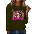thumbnail image 2 of VKOYWKM Womens Breast Cancer Tee Shirts Breast Cancer Awareness T-Shirt Long Sleeve Pink Ribbon Graphic Tee Tops Fall Crew Neck Loose Fit Breast Cancer Pullover Sweashirt, 2 of 5