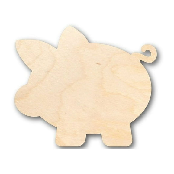 Unfinished Wood Piglet Piggy Bank Shape - Farm Animal - Money - Craft - up to 46" DIY 24" / 1/4"